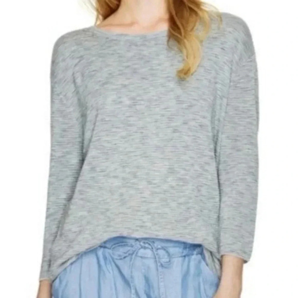 Aritzia Wilfred Blanchard  Linen Blend Ribbed Grey Sweater Size Small - Picture 1 of 9